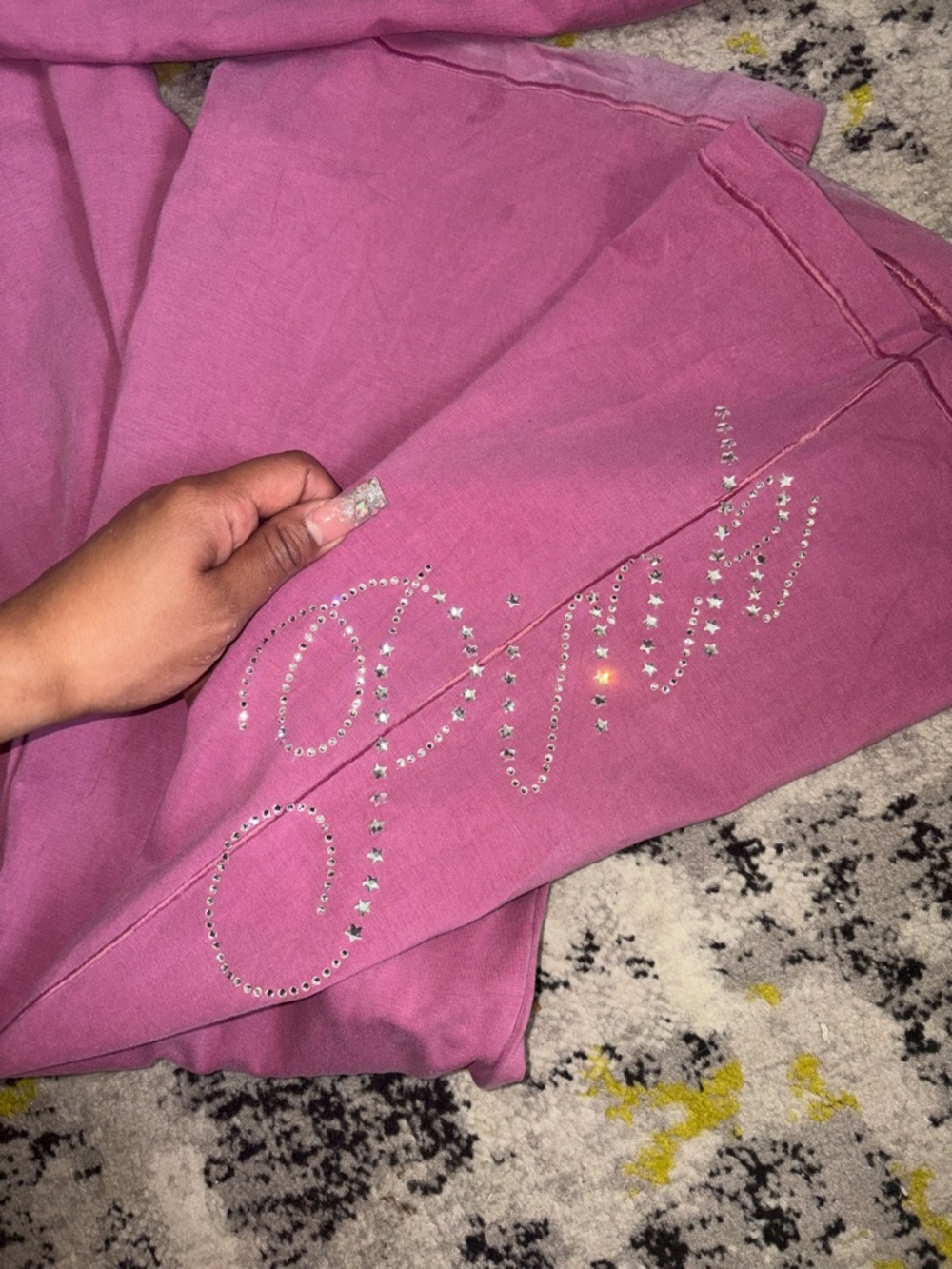 PINK Victoria's Secret Pink Rhinestone Tank Top & Lounge Pants Set